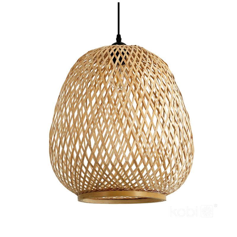 Lampa wisząca boho naturalna bambusowa pleciona 1xE27 60W BOHO BARSO Kobi 1 szt.