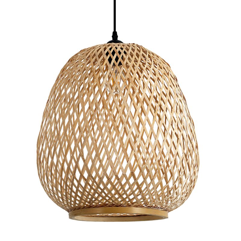 Lampa wisząca boho naturalna bambusowa pleciona 1xE27 60W BOHO BARSO Kobi 1 szt.