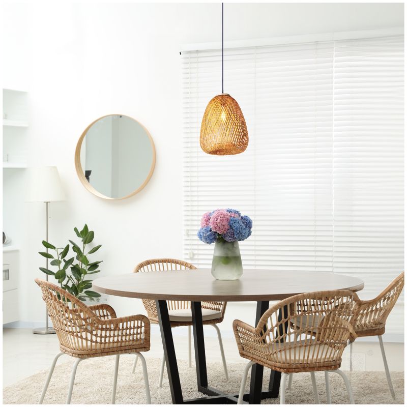Lampa wisząca boho naturalna bambusowa pleciona 1xE27 60W BOHO BEIRUT Kobi 1 szt.