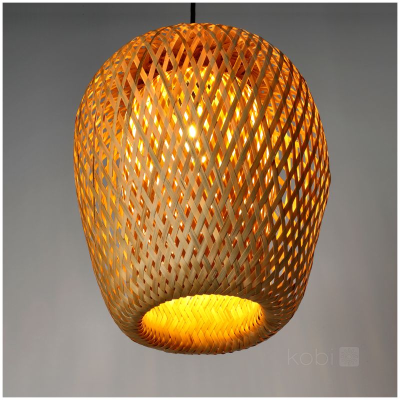 Lampa wisząca boho naturalna bambusowa pleciona 1xE27 60W BOHO BERN Kobi 1 szt.