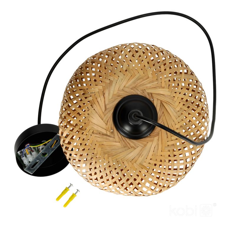 Lampa wisząca boho naturalna bambusowa pleciona 1xE27 60W BOHO BERN Kobi 1 szt.