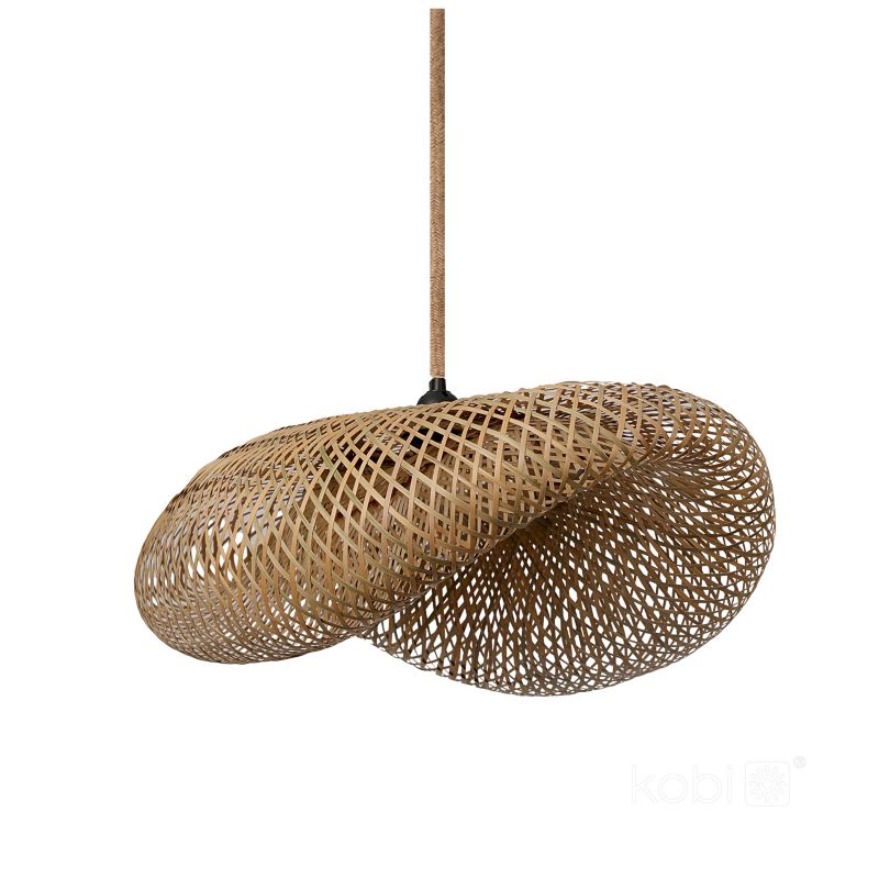 Lampa wisząca boho naturalna bambusowa pleciona falowana 1xE27 60W BOHO BRUGIA L RB Kobi 1 szt.