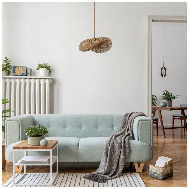 Lampa wisząca boho naturalna bambusowa pleciona falowana 1xE27 60W BOHO BRUGIA L RB Kobi 1 szt.