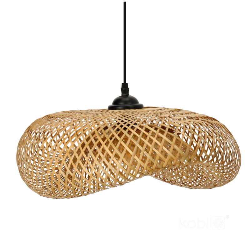 Lampa wisząca boho naturalna bambusowa pleciona falowana 1xE27 60W BOHO BRUGIA M Kobi 1 szt.