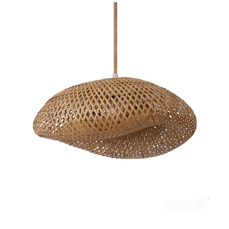 Lampa wisząca boho naturalna bambusowa pleciona falowana 1xE27 60W BOHO BRUGIA M RW Kobi 1 szt.