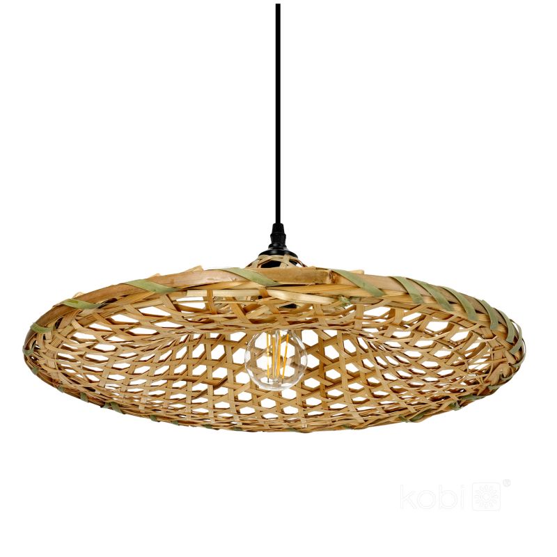 Lampa wisząca boho naturalna bambusowa pleciona kapelusz 1xE27 60W BOHO BRAGA Kobi 1 szt.