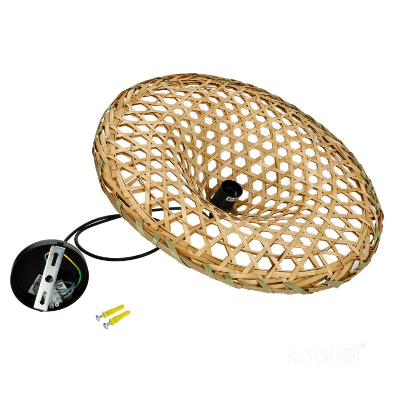 Lampa wisząca boho naturalna bambusowa pleciona kapelusz 1xE27 60W BOHO BRAGA Kobi 1 szt.