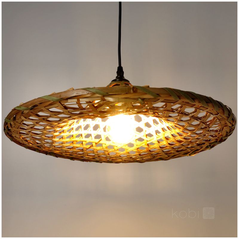 Lampa wisząca boho naturalna bambusowa pleciona kapelusz 1xE27 60W BOHO BRAGA Kobi 1 szt.