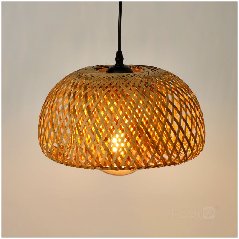 Lampa wisząca boho naturalna bambusowa pleciona kopuła 1xE27 60W BOHO BAKU S Kobi 1 szt.