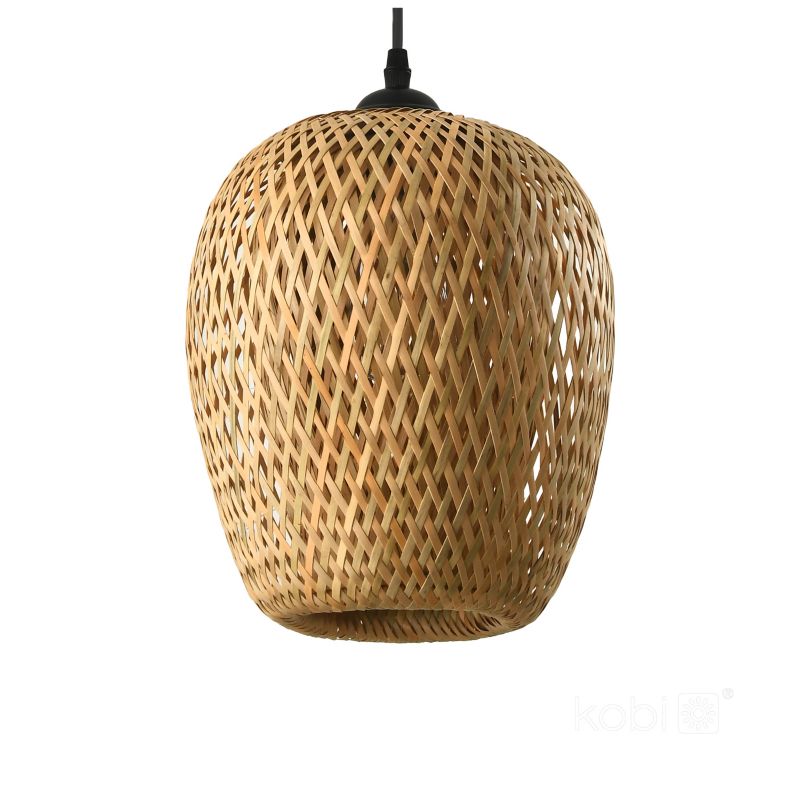 Lampa wisząca boho naturalna bambusowa pleciona owalna 1xE27 60W BOHO BERN M Kobi 1 szt.