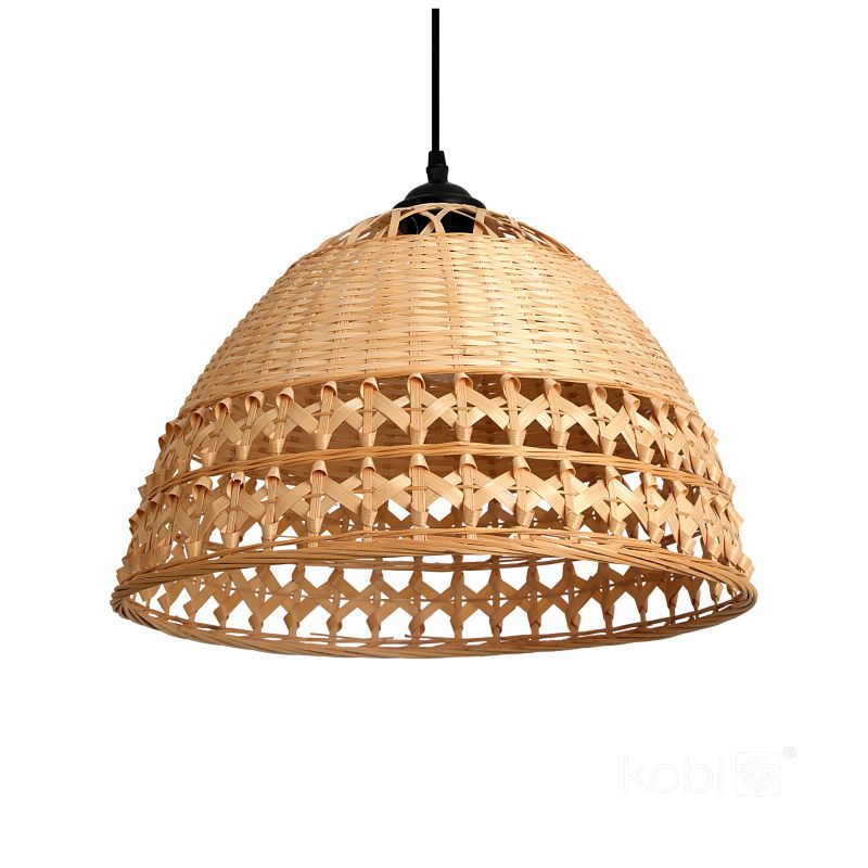 Lampa wisząca boho naturalna bambusowa pleciona ozdobna kopuła 1xE27 60W BOHO BAYOS Kobi 1 szt.