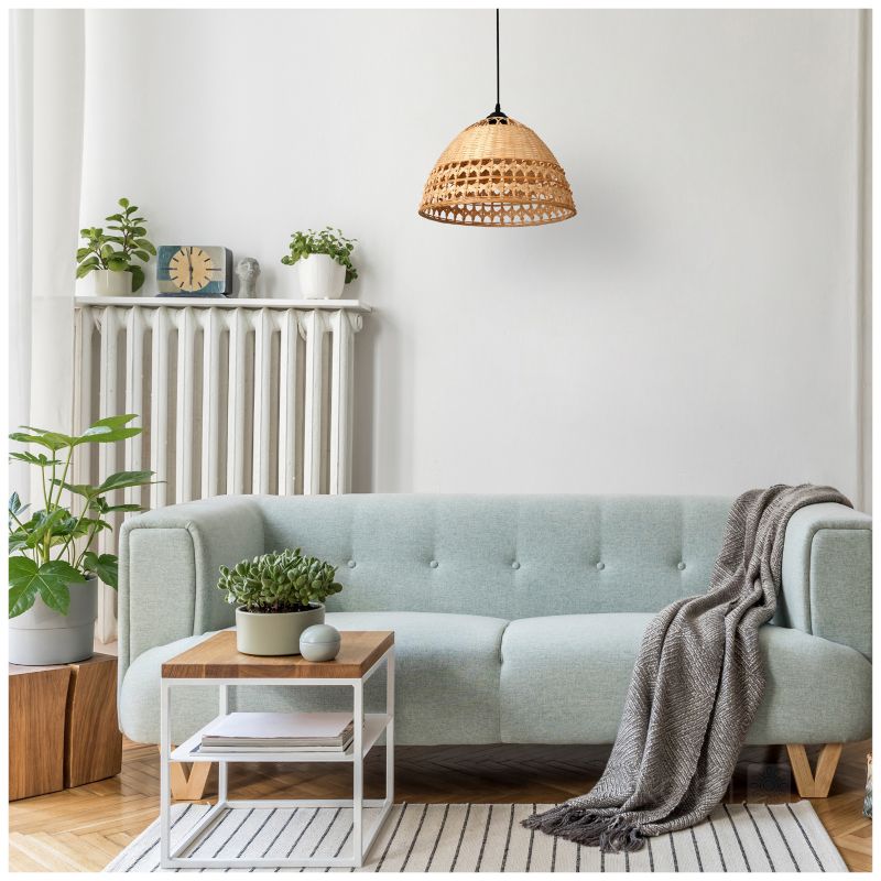 Lampa wisząca boho naturalna bambusowa pleciona ozdobna kopuła 1xE27 60W BOHO BAYOS Kobi 1 szt.