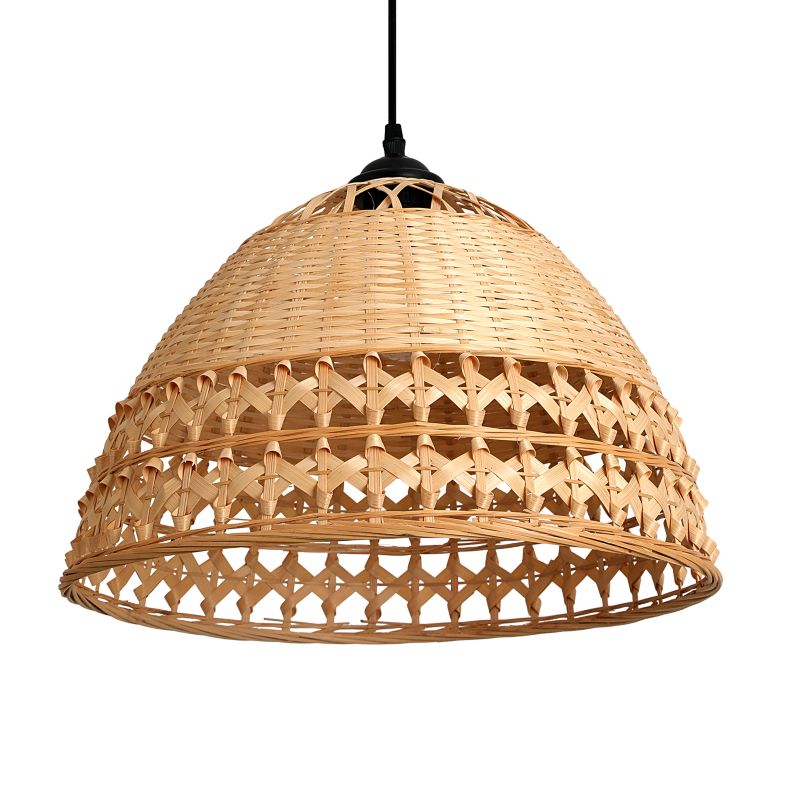 Lampa wisząca boho naturalna bambusowa pleciona ozdobna kopuła 1xE27 60W BOHO BAYOS Kobi 1 szt.