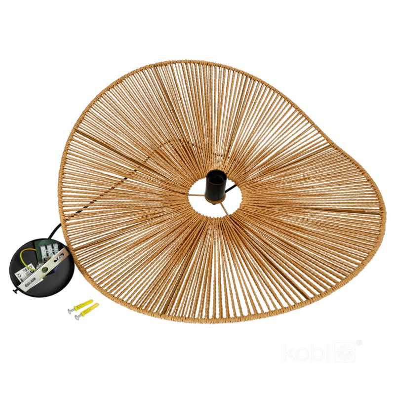 Lampa wisząca boho naturalna jutowa falowana rozłożysta 1xE27 60W BOHO VERONA Kobi 1 szt.