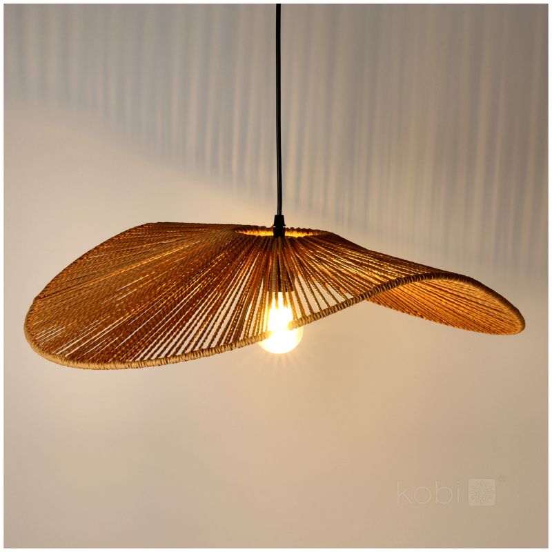 Lampa wisząca boho naturalna jutowa falowana rozłożysta 1xE27 60W BOHO VERONA Kobi 1 szt.