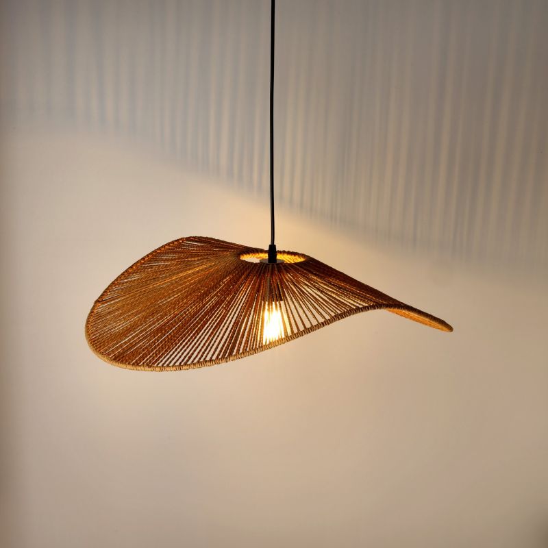 Lampa wisząca boho naturalna jutowa falowana rozłożysta 1xE27 60W BOHO VERONA Kobi 1 szt.