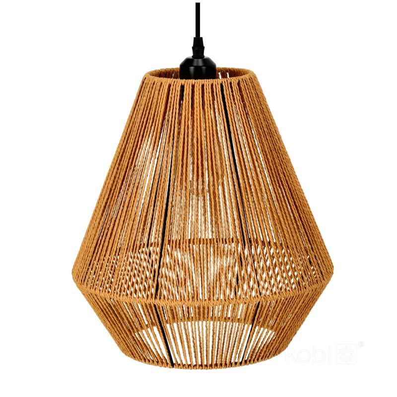 Lampa wisząca boho naturalna jutowa geometryczna 1xE27 60W BOHO SIBU Kobi 1 szt.