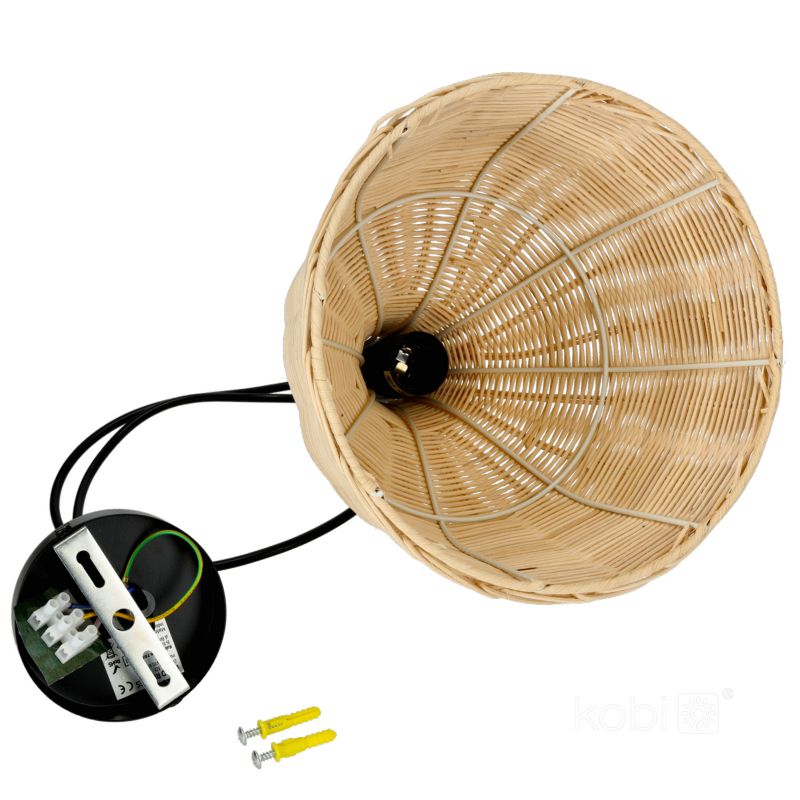 Lampa wisząca boho naturalna rattanowa pleciona dzwon 1xE27 60W BOHO RENNES Kobi 1 szt.