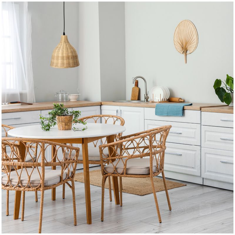 Lampa wisząca boho naturalna rattanowa pleciona dzwon 1xE27 60W BOHO RENNES Kobi 1 szt.