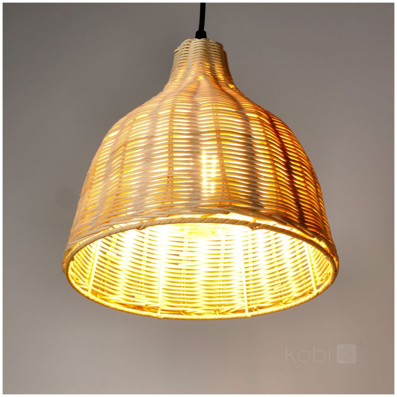 Lampa wisząca boho naturalna rattanowa pleciona dzwon 1xE27 60W BOHO RENNES Kobi 1 szt.