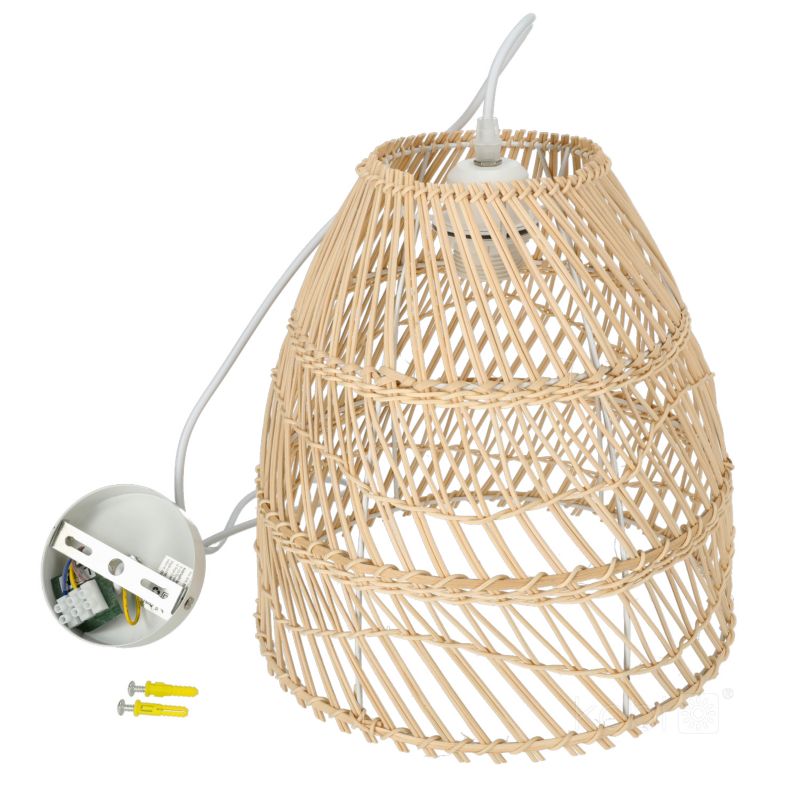 Lampa wisząca boho naturalna rattanowa pleciona kopuła 1xE27 60W BOHO RANGO Kobi 1 szt.