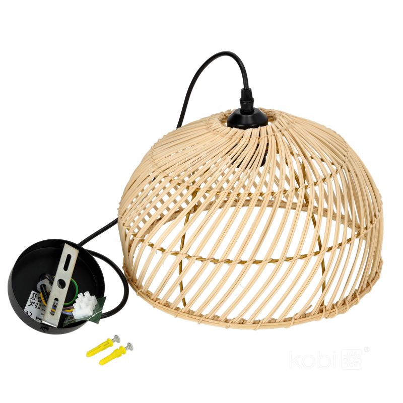 Lampa wisząca boho naturalna rattanowa pleciona kopuła 1xE27 60W BOHO RIGA Kobi 1 szt.