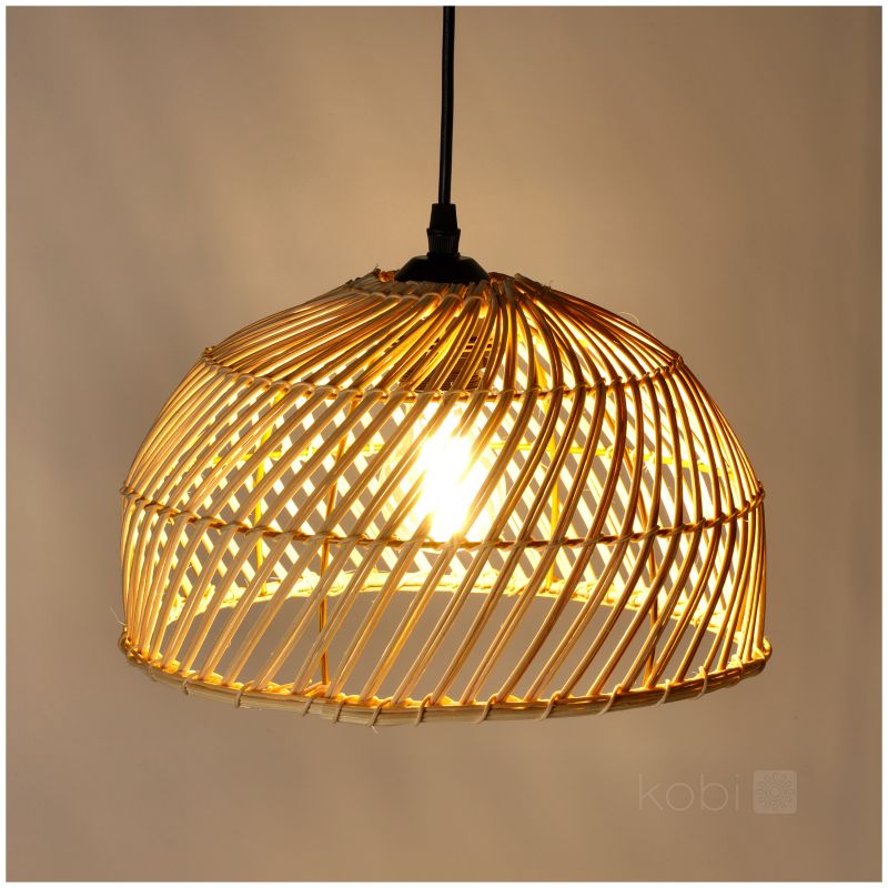 Lampa wisząca boho naturalna rattanowa pleciona kopuła 1xE27 60W BOHO RIGA Kobi 1 szt.