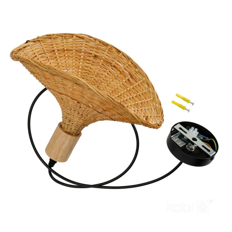 Lampa wisząca boho naturalna rattanowa pleciona ozdobna 1xE27 60W BOHO BIMINI Kobi 1 szt.