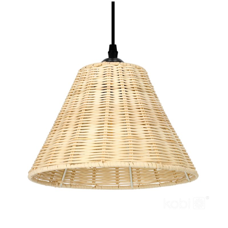 Lampa wisząca boho naturalna rattanowa pleciona stożkowa 1xE27 60W BOHO RONDA Kobi 1 szt.