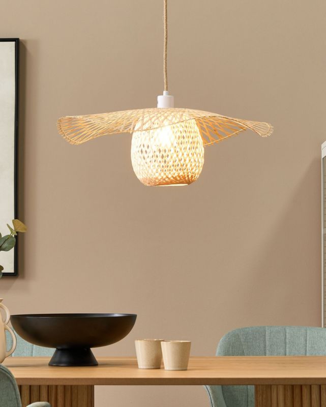 Lampa wisząca Bonito Drewno bambusowe Jasne drewno 1 szt.