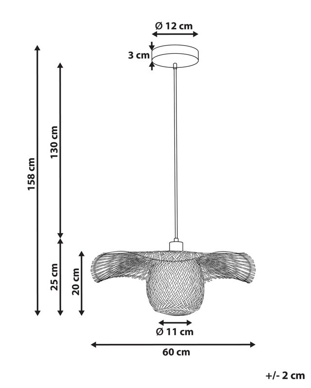 Lampa wisząca Bonito Drewno bambusowe Jasne drewno 1 szt.