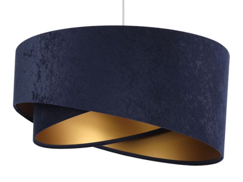 Lampa wisząca BPS Koncept Gemstone asymetryczna dwukolorowa granatowo-złota 1 szt.