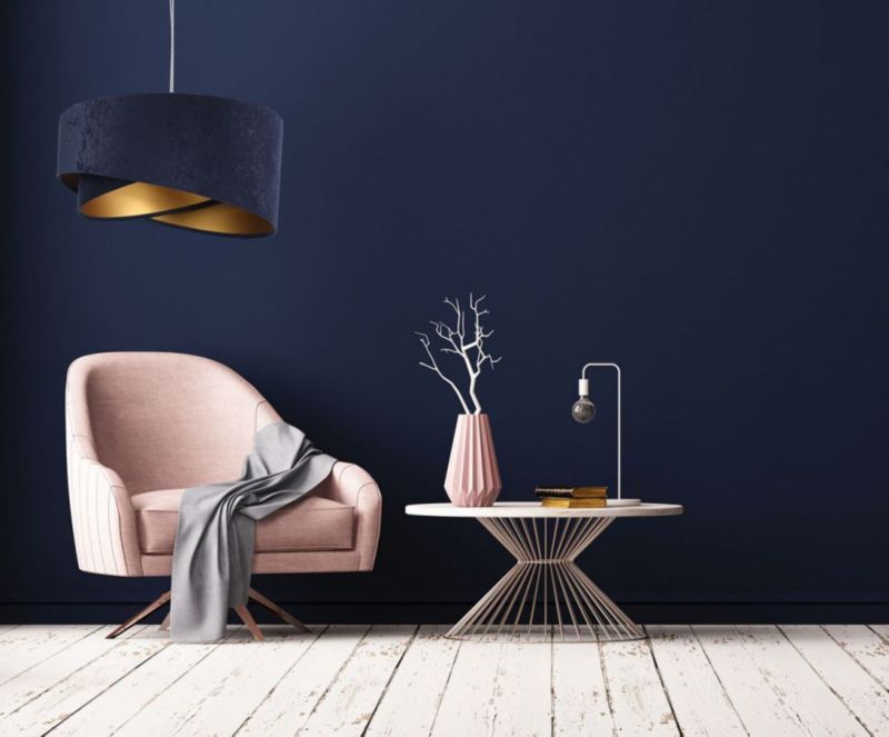 Lampa wisząca BPS Koncept Gemstone asymetryczna dwukolorowa granatowo-złota 1 szt.