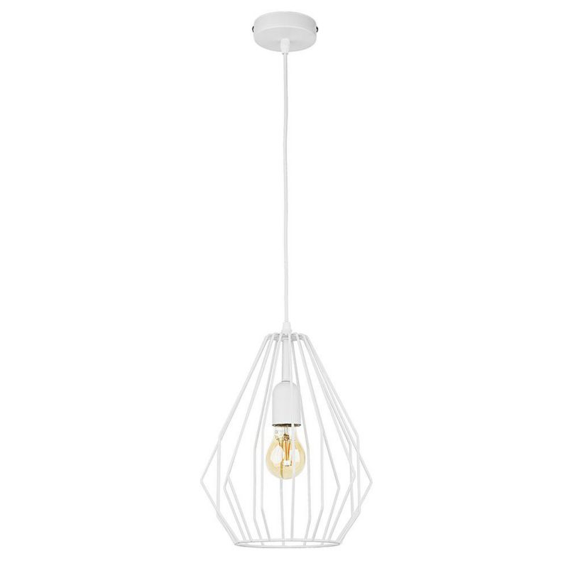 Lampa wisząca BRYLANT TK Lighting Biała Druciana h130 cm 1szt.