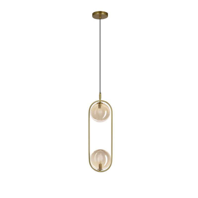 Lampa wisząca bursztynowe kule Candellux Cordel złoto-bursztynowy 2xG9x10W IP20 wym:140x18,5x14cm - 1 szt.