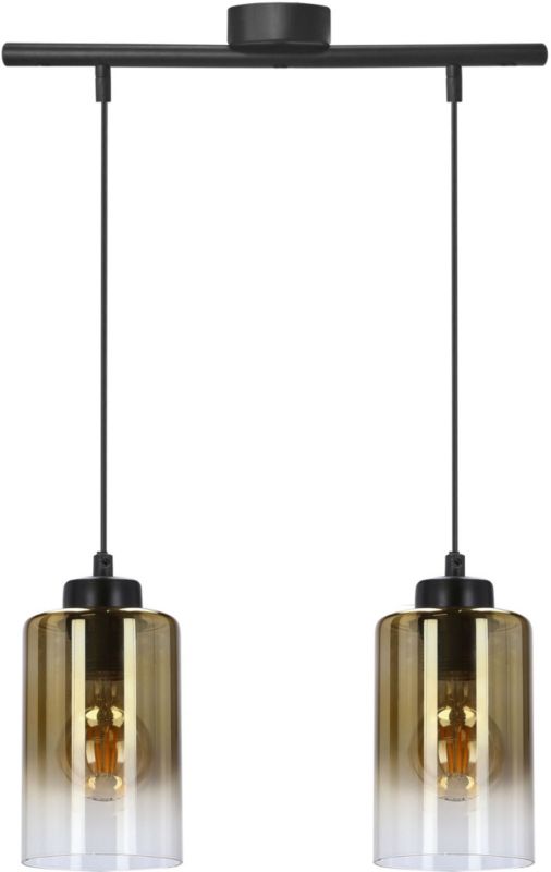 Lampa wisząca Candellux Aspra 3x60W czarny/bursztynowy E27, IP20, 1 szt.