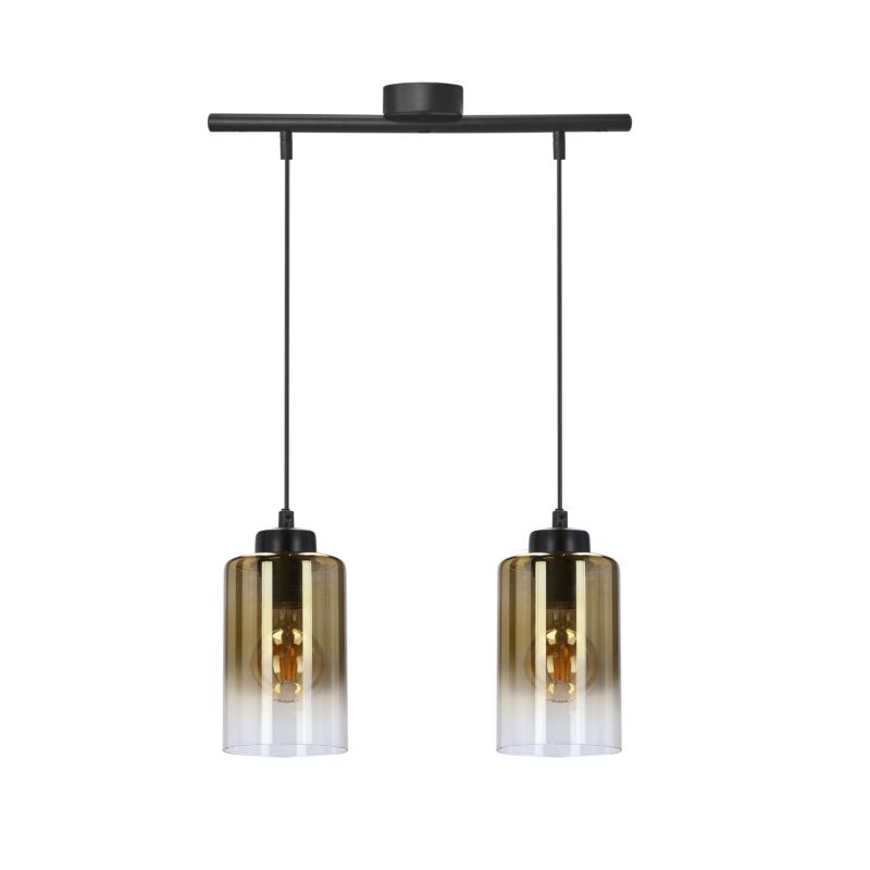 Lampa wisząca Candellux Aspra 3x60W czarny/bursztynowy E27, IP20, 1 szt.