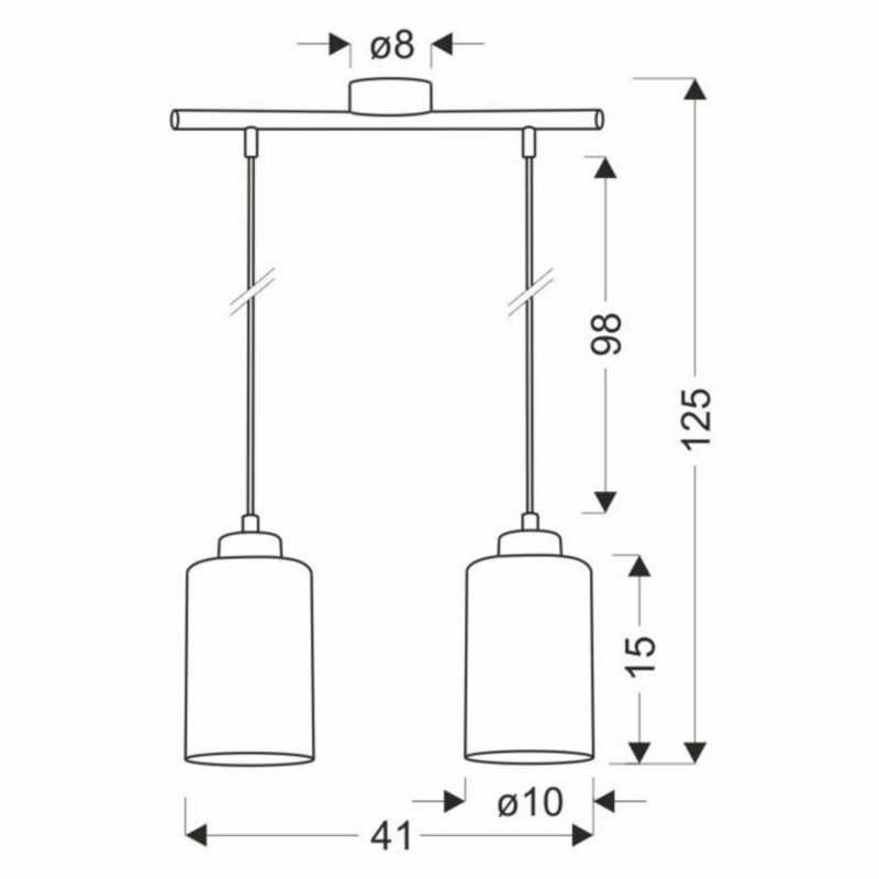 Lampa wisząca Candellux Aspra 3x60W czarny/bursztynowy E27, IP20, 1 szt.