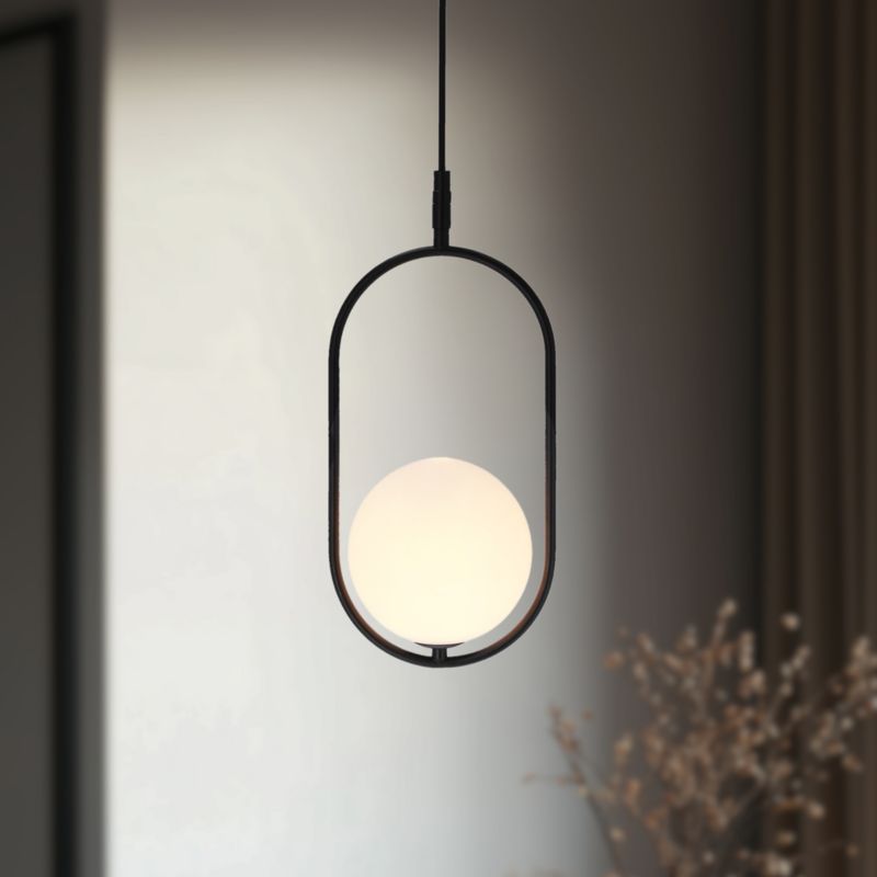 Lampa wisząca Candellux Cordel czarno-biała szklana kula 1xG9 x 28W 1 szt.