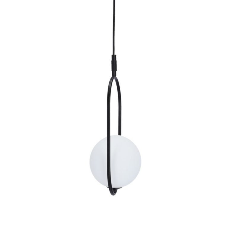 Lampa wisząca Candellux Cordel czarno-biała szklana kula 1xG9 x 28W 1 szt.
