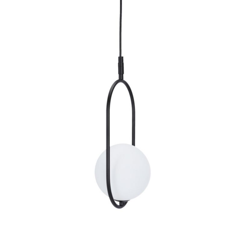Lampa wisząca Candellux Cordel czarno-biała szklana kula 1xG9 x 28W 1 szt.