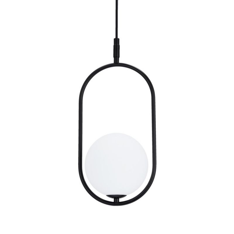 Lampa wisząca Candellux Cordel czarno-biała szklana kula 1xG9 x 28W 1 szt.