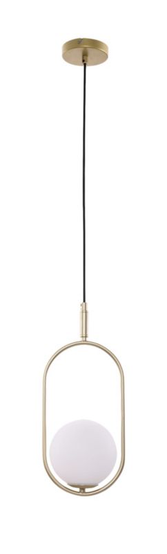 Lampa wisząca Candellux Cordel mosiądz biała szklana kula 1xG9 x 28W 1 szt.