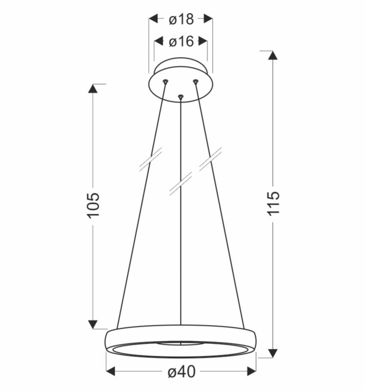 Lampa wisząca Candellux Lighting Hashim złoty 22W 40cm 1 szt.