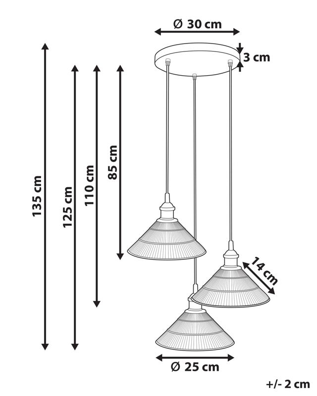Lampa wisząca Curone Szkło Miedziany 1 szt.