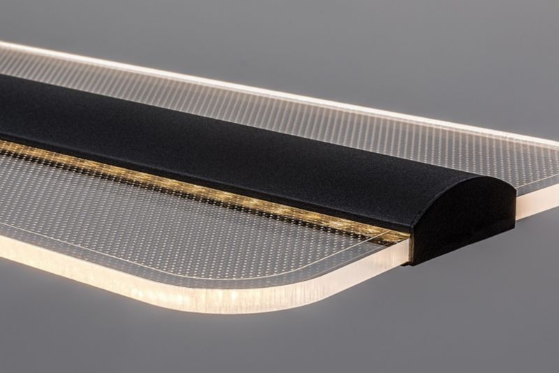 Lampa wisząca długa listwa świetlna Rabalux Norael czarna LED 40W 3000KK 2600lm IP20 wym:120x100x15cm - 1 szt.