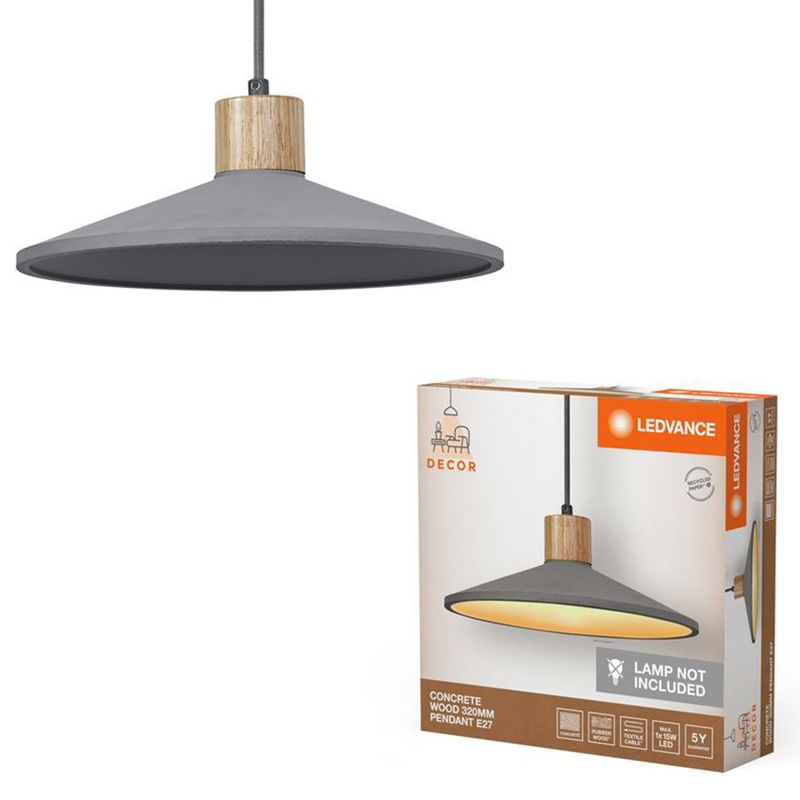 Lampa Wisząca Decor Ledvance Lampa Sufitowa Dekoracyjna E27 Szary Brązowy Beton 1 szt.