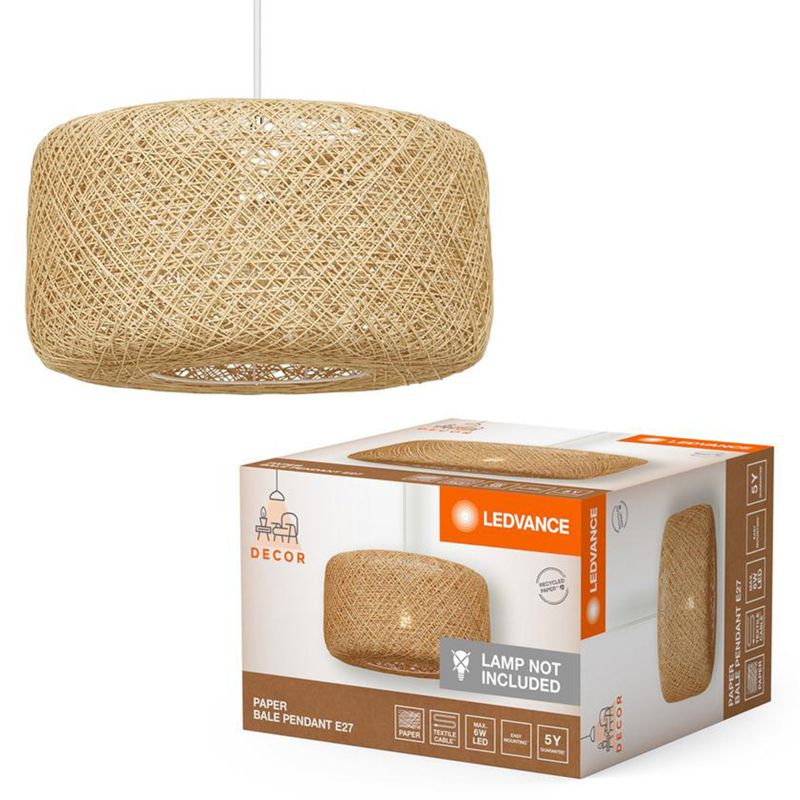 Lampa Wisząca Decor Ledvance Lampa Sufitowa Dekoracyjna E27 Zwis Beżowy 1 szt.