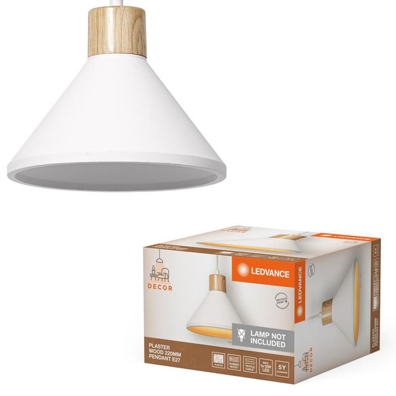 Lampa Wisząca Decor Ledvance Lampa Sufitowa Dekoracyjna E27 Zwis Biały Brązowy 1 szt.