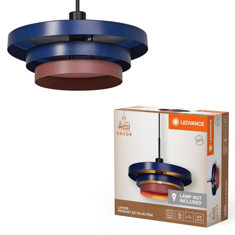 Lampa Wisząca Decor Ledvance Lampa Sufitowa Dekoracyjna E27 Zwis Niebieski Różowy 1 szt.